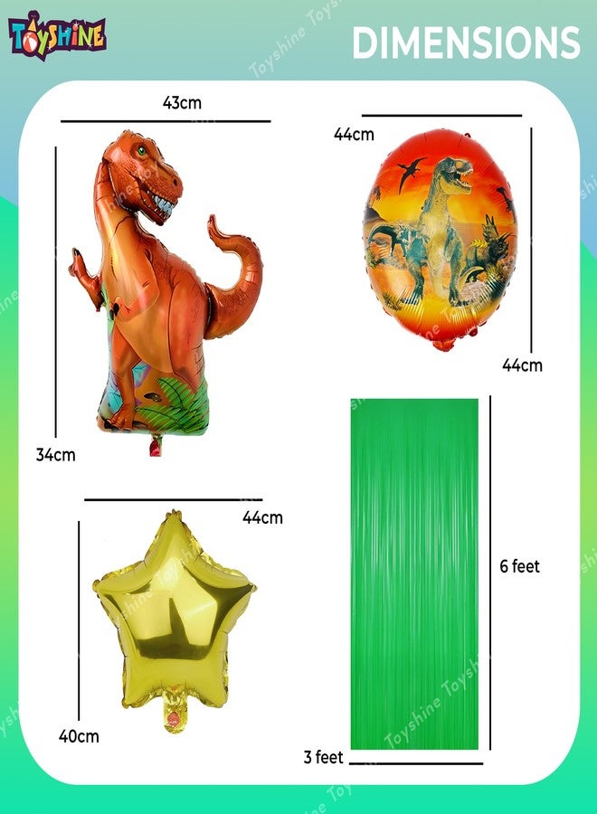 Toyshine Pack of 61 Happy Birthday Dinosaur Party Decoration Foil Balloon Set Combo for Kids Birthday, Chiller Party, Theme Party Decoration Items - Brown - Image 5